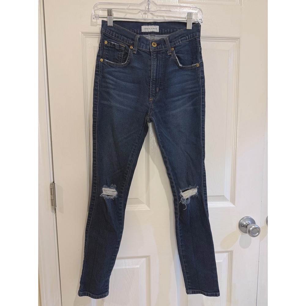 James Jeans High Class Skinny Ankle Distressed Dark Wash Denim Jeans 26